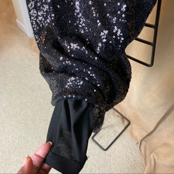 Rosette Sequin Pencil Skirt Black Size M - Picture 6 of 9